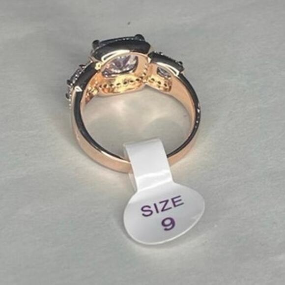 Starburst of Joy Lavender Topaz Cubic Zirconia Materials: Rose Gold Plating, - Picture 2 of 4